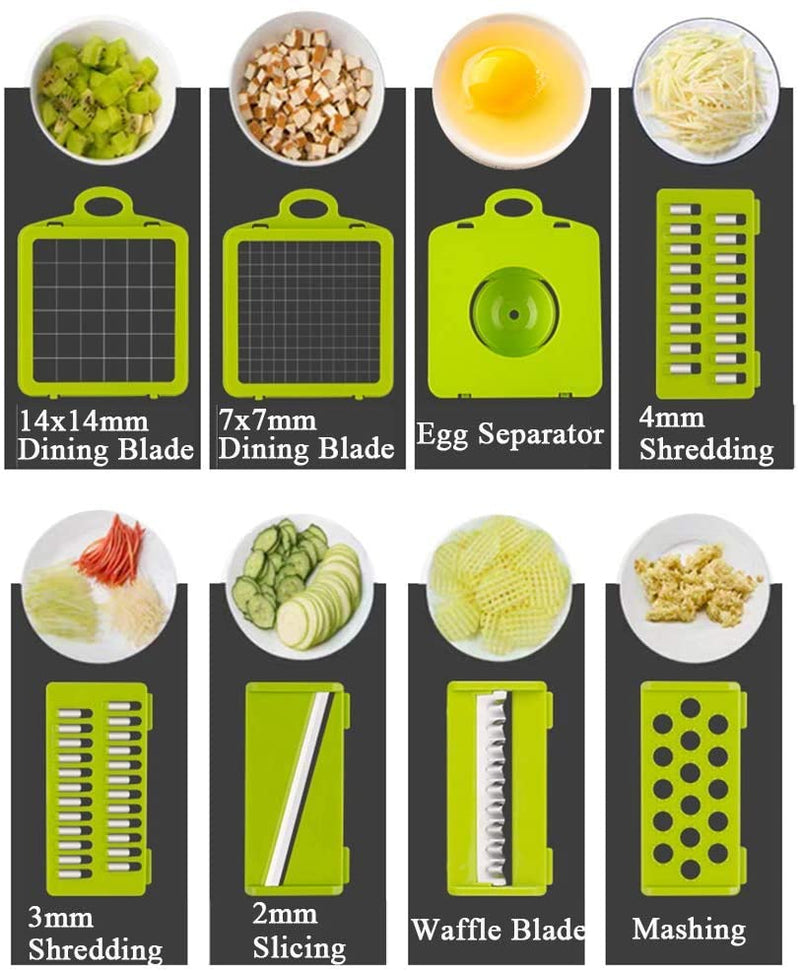 Vegetable Chopper,BRITOR Mandoline Slicer Cutter Chopper and Grater 14 in 1 Vegetable Slicer Potato Onion Chopper Veggie Chopper Dicer with Container (Gray)