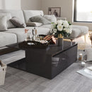 Coffee Table Home Indoor Living Room Storage Drawer Accent End Coffee Side Couch Center Table Furniture High Gloss Grey Chipboard