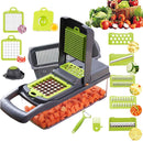 Vegetable Chopper,BRITOR Mandoline Slicer Cutter Chopper and Grater 14 in 1 Vegetable Slicer Potato Onion Chopper Veggie Chopper Dicer with Container (Gray)