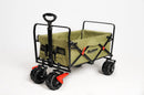 Heavy Duty Collapsible Folding Wagon Cart Trolly for Utility Outdoor Camping Garden Beach Picnic Shopping and Grocery Cart with All-Terrain Beach Wheels with Brakes and Adjustable Heavy Duty Handle and Drink Holder