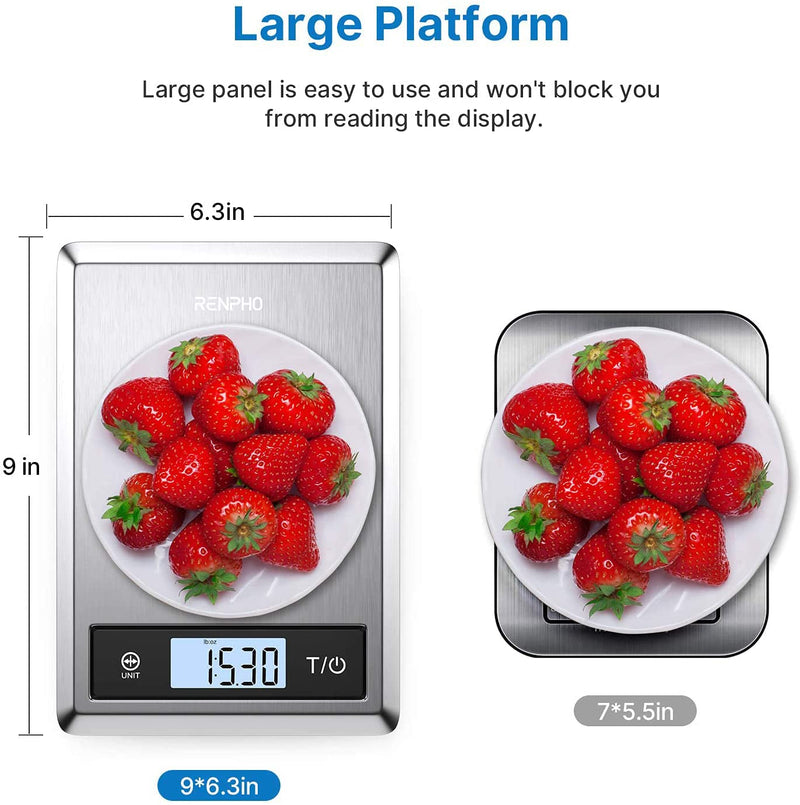 Digital Food Scale, Kitchen Scale for Baking, Cooking and Coffee with Nutritional Calculator for Keto, Macro, Calorie and Weight Loss with Smartphone App, Stainless Steel