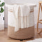 Laundry Basket, Laundry Hamper, Tall Decorative Woven Cotton Rope Basket, Blanket Basket for Living Room, Round Storage Baskets for Pillows, Towels Large (40*40*50cm, White & Brown)