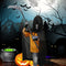 5 Pieces Grim Reaper Costume,Halloween Black Hooded Cape with Scythe, Grim Glasses, Skull Mask, Skeleton Gloves Grim Reaper Party Costumes for Halloween Party Fancy Dress
