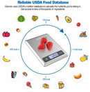 Digital Food Scale, Kitchen Scale for Baking, Cooking and Coffee with Nutritional Calculator for Keto, Macro, Calorie and Weight Loss with Smartphone App, Stainless Steel