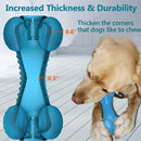 SCHITEC Dog Chew Toy for Aggressive Chewers, Tough Indestructible Natural Rubber Squeaky Dog Toys with Toothbrush for Large Medium Breed Dental Care Blue