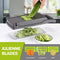 Vegetable Chopper Slicer Dicer - 12 -in -1 Onion Chopper Fruits Cutter Mandoline Slicer Food Chopper/Cutter with 7 Stainless Steel Blades, Adjustable Slicer & Dicer with Storage Container Gray