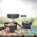 15PCS Camping Cookware Mess Kit for 2 People Non-Stick Lightweight Pots Pan Set with Stainless Steel Cups Plates Forks Knives Spoons for Camping, Backpacking, Outdoor Cooking and Picnic