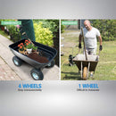 Kartrite Garden Trolley Wheel Barrow Dump Cart Hand Utility Lawn Yard Wagon Farm - 75L