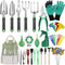 52Pcs Garden Tools Set Outdoor Gardening Tools Kit Stainless Steel Ergonomic Succulent Transplanting Hand Tool with Storage Tote Bag Gardening Gifts for Women Men