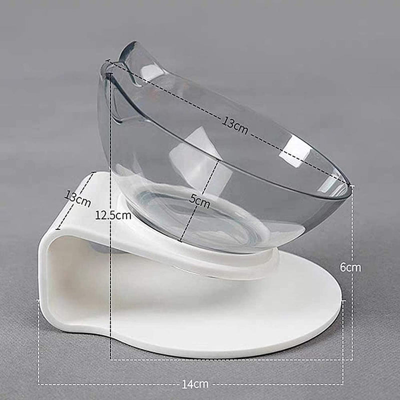 1Pc Cat Food Bowl Raised Pet Bowls Reduce Neck Pain Elevated Transparent Bowl for Cats and Small Dogs