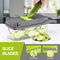 Vegetable Chopper Slicer Dicer - 12 -in -1 Onion Chopper Fruits Cutter Mandoline Slicer Food Chopper/Cutter with 7 Stainless Steel Blades, Adjustable Slicer & Dicer with Storage Container Gray