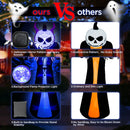 3M Outdoor Halloween Inflatables Ghost with Sensor Will Scream, Grim Reaper Blow Up Yard Decorations Pumpkin Head Build-in Blue Rotating LED Lights, Halloween Decor for Holiday/Garden/Lawn