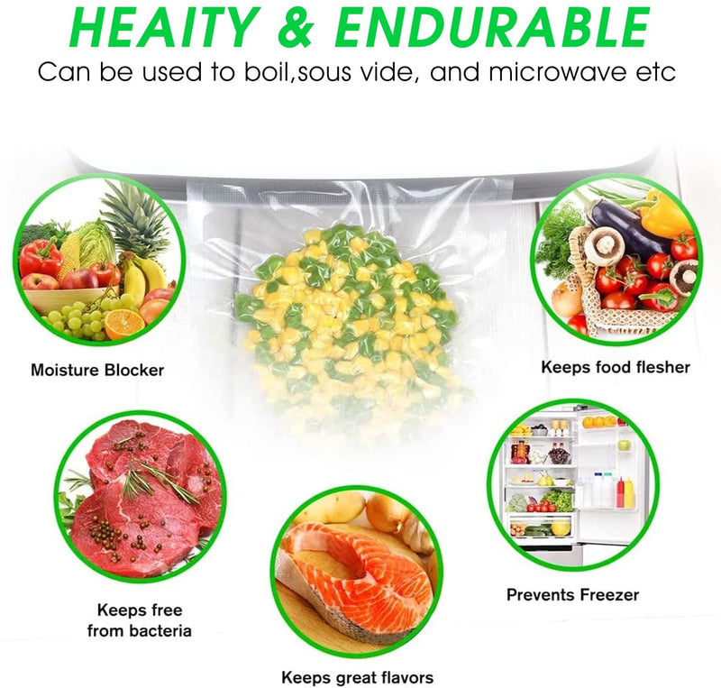 AUSELECT Vacuum Sealer Bags, 200pcs Food Vacuum Seal Bags, Vac Seal Bags (25cm*15cm) Compatible with All Vacuum Sealer, BPA Free