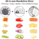 Amazer Tec Mandoline Slicer Stainless Steel Vegetable Julienner Built-in Adjustable Safe Blades Grater, Professional Multifunctional Premium Onion Tomato Slicer