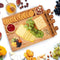 Bamboo Cheese Board Set Charcuterie Board Platter Serving Meat Board Including 4 Stainless Steel Knife and Serving Utensils for Christmas Wedding Birthday Anniversary