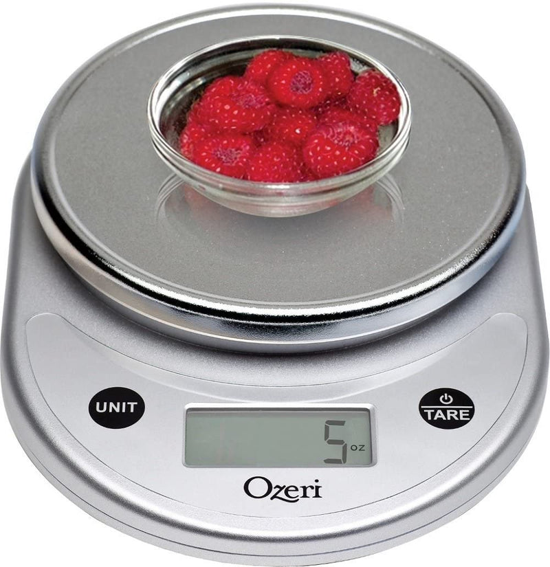 Digital Multifunction Kitchen and Food Scale, Elegant Chrome Grey