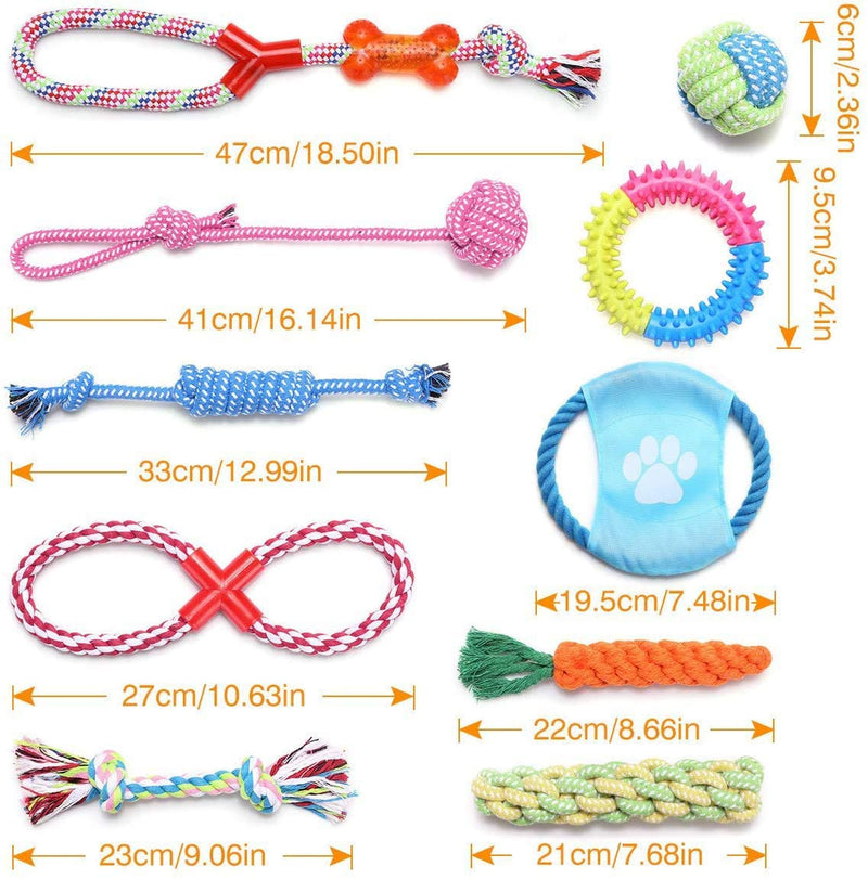 Dog Toys Aggressive Chewers - HMNXG Puppy Toys chew Toys Dog Toys for Small Dogs Rope for Medium to Large Dogs - 10 Pcs
