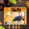Bamboo Cheese Board Set Charcuterie Board Platter Serving Meat Board Including 4 Stainless Steel Knife and Serving Utensils for Christmas Wedding Birthday Anniversary