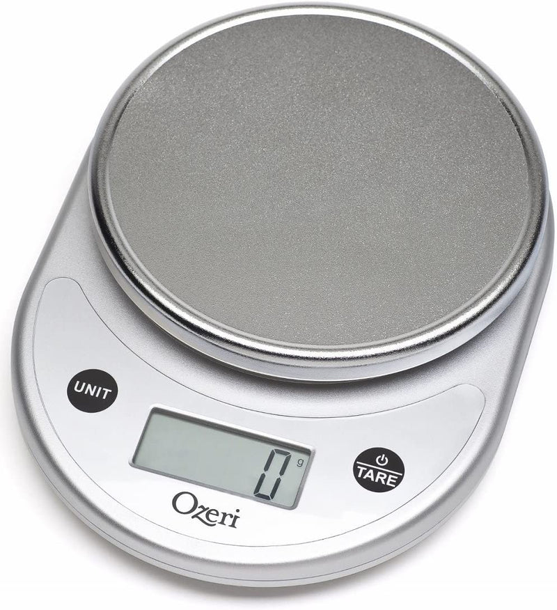 Digital Multifunction Kitchen and Food Scale, Elegant Chrome Grey