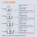 PEGGY11 No Spill Non-Skid Stainless Steel Deep Dog Bowls (720 ML Each, 2 Count) Each Bowl Holds 720 ML 2 Pack: Blue & Grey