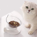 1Pc Cat Food Bowl Raised Pet Bowls Reduce Neck Pain Elevated Transparent Bowl for Cats and Small Dogs