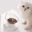 1Pc Cat Food Bowl Raised Pet Bowls Reduce Neck Pain Elevated Transparent Bowl for Cats and Small Dogs