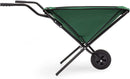 Relaxdays Foldable Wheelbarrow 66 x 64 x 112 cm Folding Barrow Cart of Steel with Strong Polyester, Space-Saving Garden Cart Gardening Wheel Barrow, Holds up to 30 kg, Green