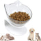 1Pc Cat Food Bowl Raised Pet Bowls Reduce Neck Pain Elevated Transparent Bowl for Cats and Small Dogs