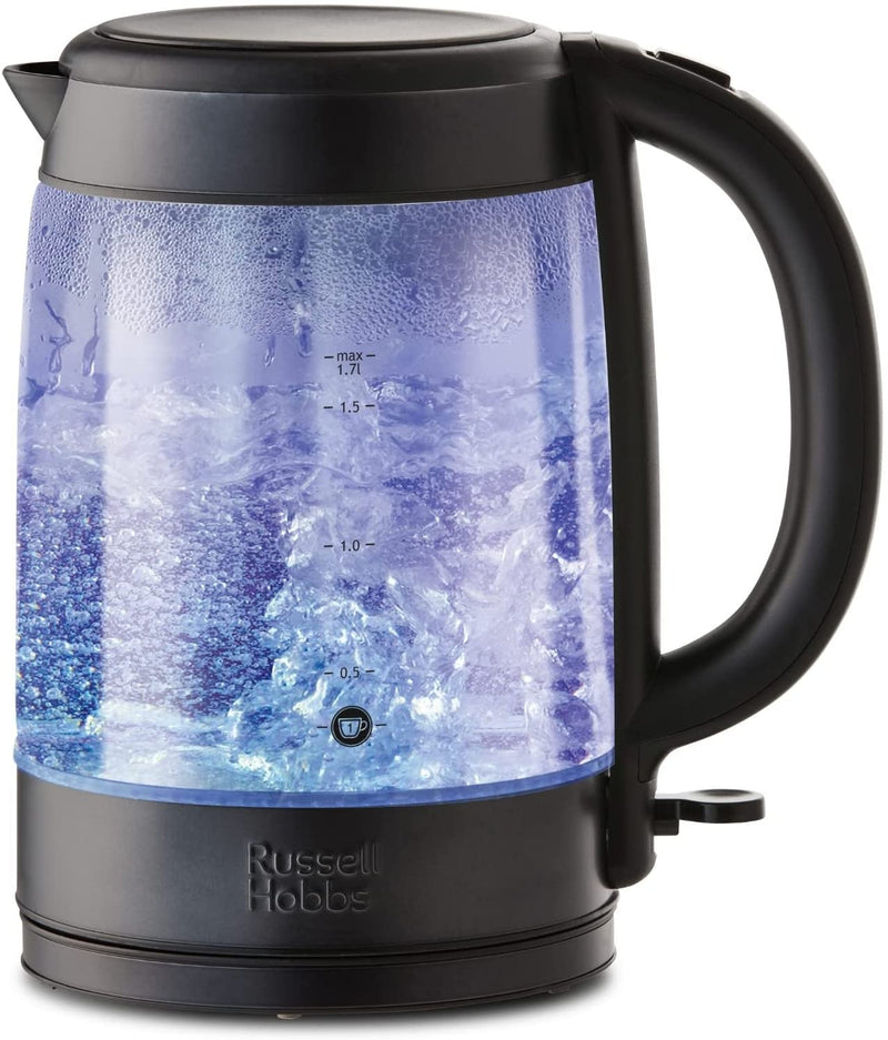 Russell Hobbs Brooklyn Glass Kettle, Black, RHK172BCH Matte Black