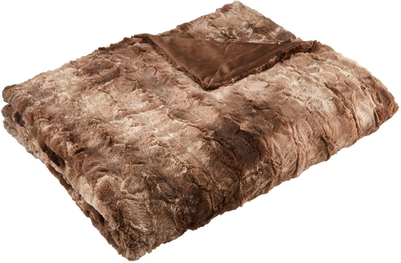 Pinzon Faux Fur Throw Blanket 63" x 87", Alpine Brown Alpine Brown 63" x 87"