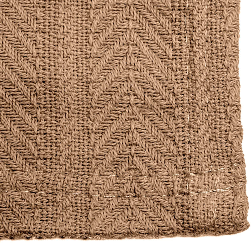 Cotton Woven Blanket by VELLUX - Natural, Cozy, Warm, Chevron Textured, Pet-Friendly, All-Seasons - Tan Twin 66 x 90 Twin (66 x 90 in) Tan