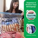 Vacuum Storage Bags - Pack of 20 (5 Jumbo + 5 Large + 5 Medium + 5 Small) ReUsable with free Hand Pump for travel packing | Best Sealer Bags for Clothes, Duvets, Bedding, Pillows, Blankets, Curtains 20 Bags - 5J + 5L + 5M + 5S