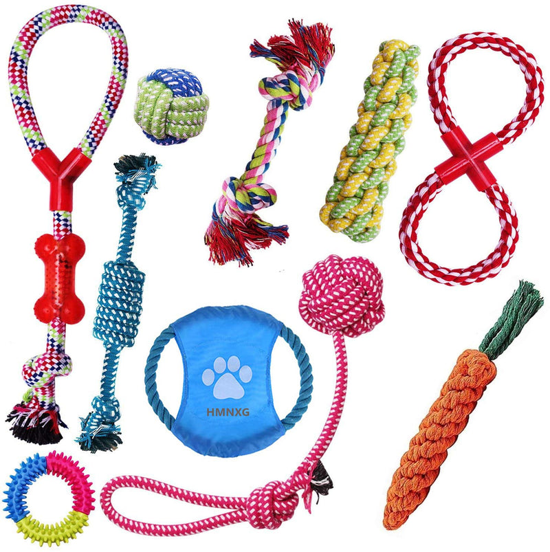 Dog Toys Aggressive Chewers - HMNXG Puppy Toys chew Toys Dog Toys for Small Dogs Rope for Medium to Large Dogs - 10 Pcs
