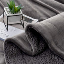 Sherpa Fleece Throw Blanket, Double-Sided Super Soft Reversible Bed and Couch Blanket, Warm and Lightweight Home Decoration Blanket, Grey for Single Size 130 x 150cm 130 x 150cm Grey