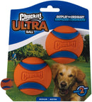 Chuckit! 17001 2.5-Inch Ultra Ball 2 Pack, Medium, Orange/Blue M (Pack of 2)