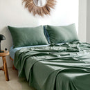 Cosy Club Washed Cotton Sheet Set Green Blue King