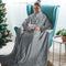 Catalonia Wearable Blanket with Sleeves and Pocket, Soft Fleece Mink Micro Plush Wrap Throws Blanket Robe for Women and Men,Grey grays Fleece