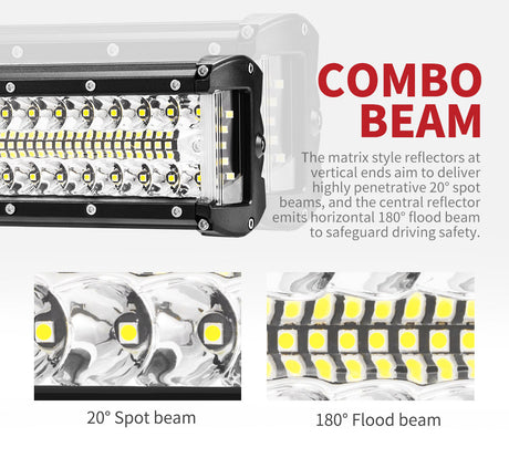 23inch CREE LED Light Bar Combo Beam Side Shooter Work Driving OffRoad 4WD