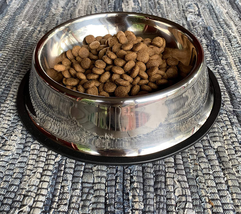 Stainless Steel Dog Bowl - Rust Resistant with Slip-Free Rubber Base, Puppy or Dog Bowl, Size Large One pack