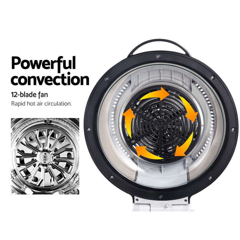 Devanti 10L 6 Function Convection Oven Cooker Air Fryer- Black