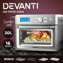 Devanti 20L Air Fryer Convection Oven Oil Free Fryers Kitchen Healthy Cooker Accessories