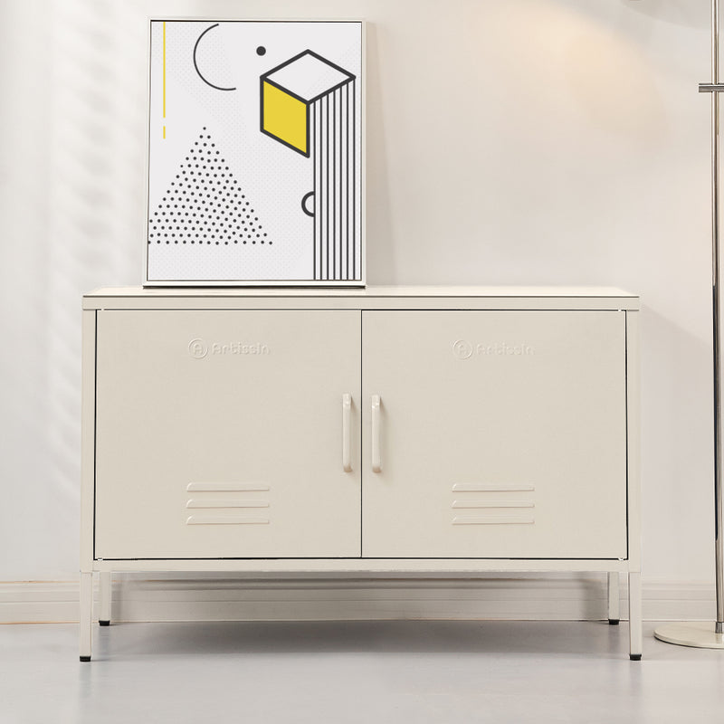 ArtissIn Buffet Sideboard Locker Metal Storage Cabinet - BASE White