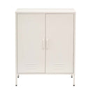 ArtissIn Sweetheart Metal Locker Storage Shelf Shoe Cabinet Buffet Sideboard White