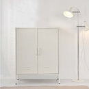 ArtissIn Sweetheart Metal Locker Storage Shelf Shoe Cabinet Buffet Sideboard White