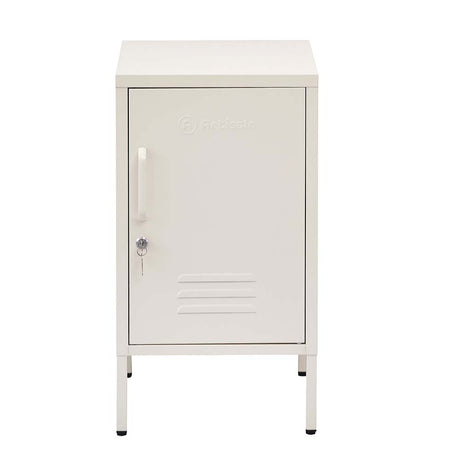 ArtissIn Metal Locker Storage Shelf Filing Cabinet Cupboard Bedside Table White