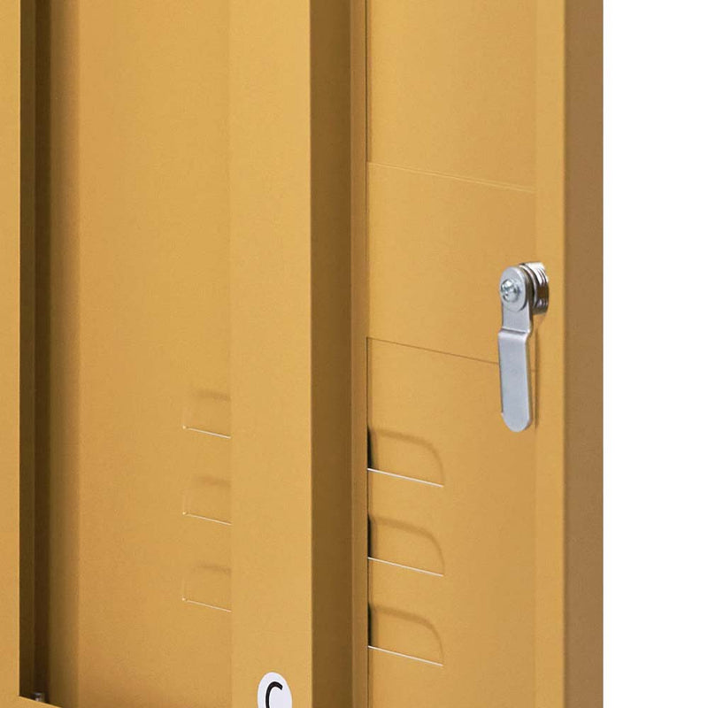 ArtissIn Metal Locker Storage Shelf Filing Cabinet Cupboard Bedside Table Yellow