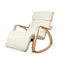 Artiss Fabric Rocking Armchair with Adjustable Footrest - Beige