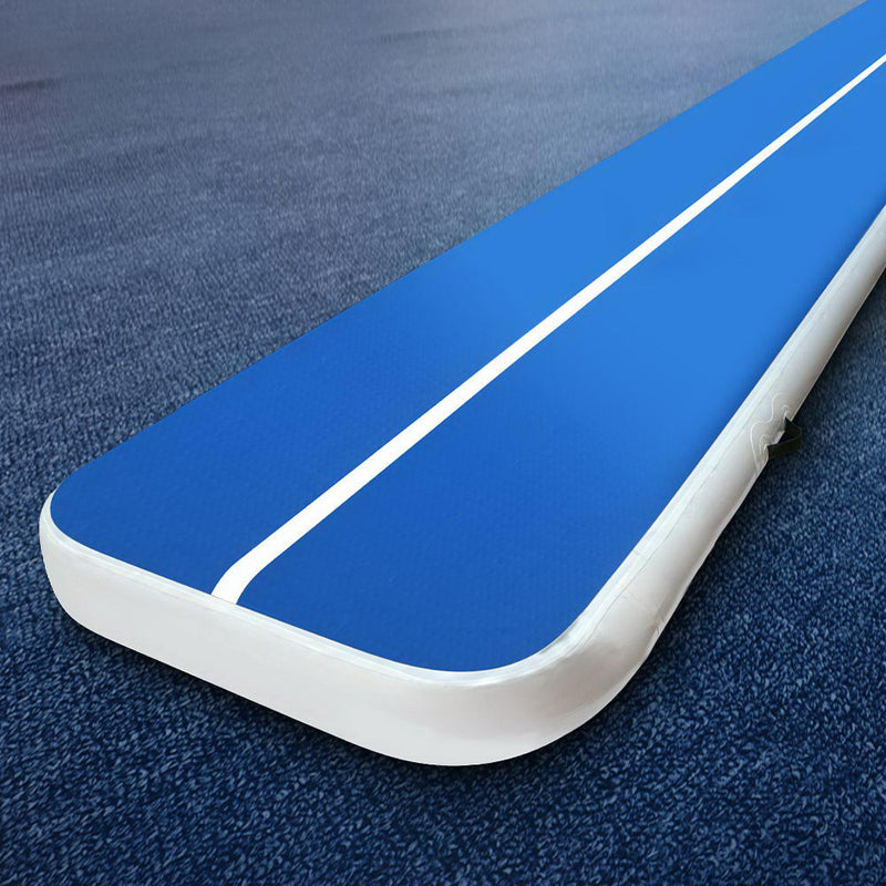 6m x 1m Inflatable Air Track Mat 20cm Thick Gymnastic Tumbling Blue And White