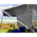 Grey Caravan Privacy Screen 1.95 x 2.2M End Wall Side Sun Shade Roll Out Awning