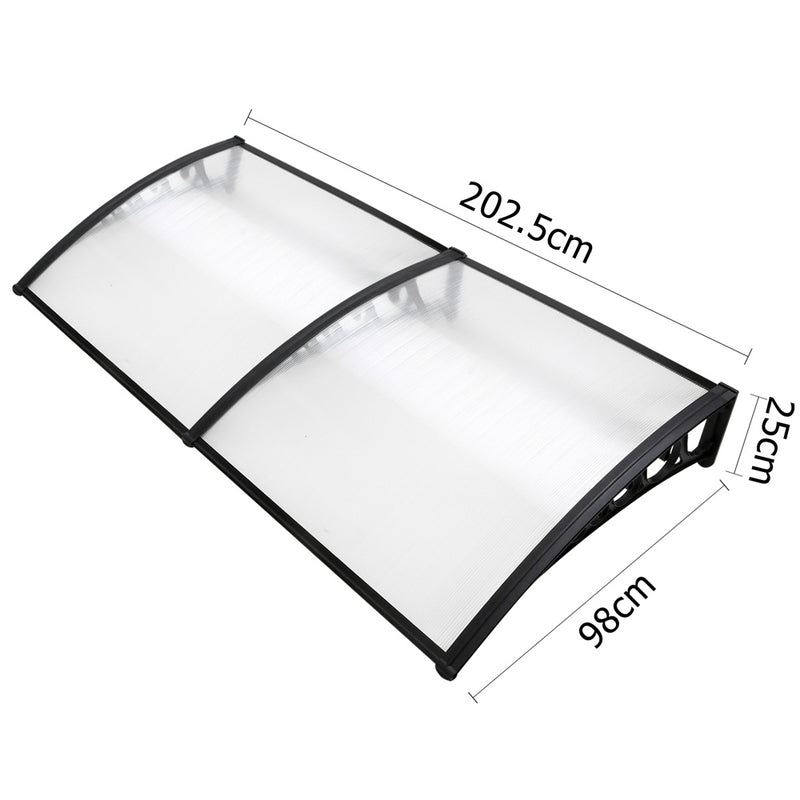 Instahut DIY Window Door Awning Shade 1 x 2m - Transparent